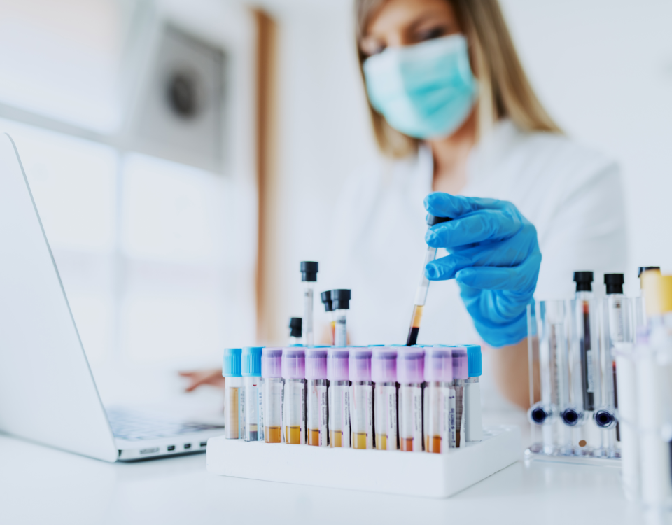 test tubes with drawn blood