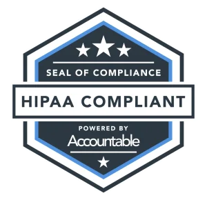 HIPAA Compliant seal, powered by Accountable