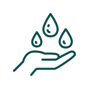 droplets going into hand icon